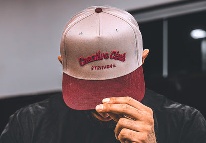 Creative Club Snapback | Maroon & Khaki